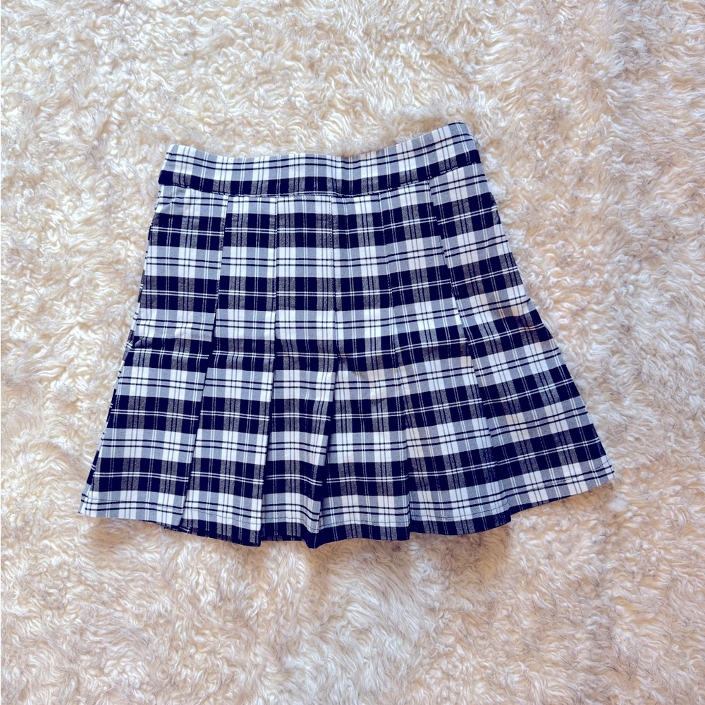 NWOT Papaya Plaid Pleated Skirt
